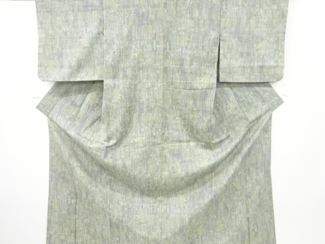 アンティーク　抽象模様織り出し手織り節紬着物